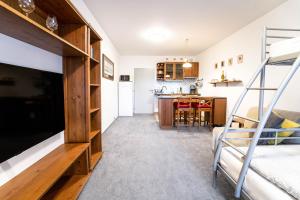 Kuchyň nebo kuchyňský kout v ubytování Apartmán Harrachov 608