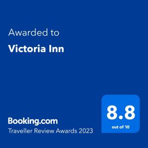 Majutusasutuses Victoria Inn olev sertifikaat, autasu, silt või muu dokument