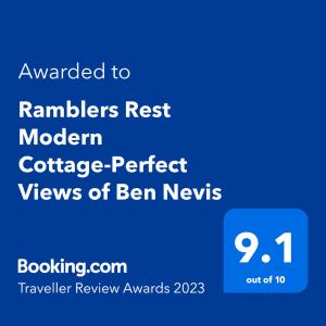 フォート・ウィリアムにあるRamblers Rest Modern Cottage-Perfect Views of Ben Nevisのリファラーズ・レストモデム・コテージ・パーフェクトビュー・オブ・ベン・ニュースのスクリーンショット