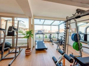 een fitnessruimte met diverse fitnessapparatuur in een kamer bij Mercure Toulouse Centre Saint-Georges in Toulouse