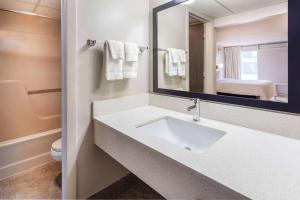 a bathroom with a sink and a mirror at Days Inn by Wyndham Birch Run in Birch Run