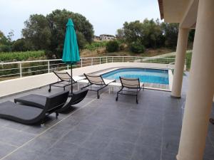 Bazén v ubytovaní Villa climatisée avec piscine alebo v jeho blízkosti
