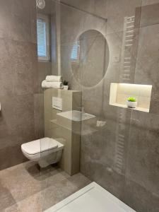 Koupelna v ubytování Hotel Bajt Maribor