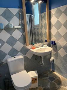 a bathroom with a toilet and a sink at Granatapfel in Porto Heli