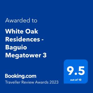 Majutusasutuses White Oak Residences - Baguio Megatower 3 olev sertifikaat, autasu, silt või muu dokument