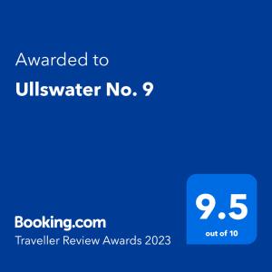 Ullswater No. 9的证书、奖牌、标识或其他文件