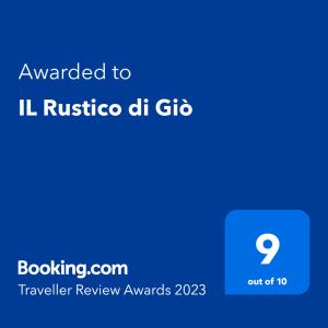 IL Rustico di Giò tanúsítványa, márkajelzése vagy díja