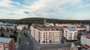 Nespecifikovaný výhled na destinaci Rovaniemi nebo výhled na město při pohledu z apartmánu