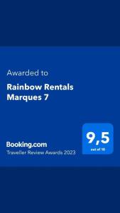 Certyfikat, podpis lub inny dokument wystawiony w obiekcie Rainbow Rentals Marques 7
