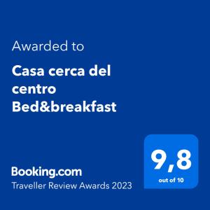 a screenshot of a cell phone with the text awarded to casa erica de at Casa cerca del centro Bed&breakfast in Mendoza