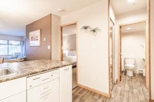 a kitchen with a sink and a toilet in a room at Lake Placid Lodge by Whistler Vacation Club in Whistler