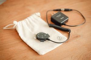 a electronic device sitting on top of a table at NAGI Hiroshima Hotel and Lounge in Hiroshima