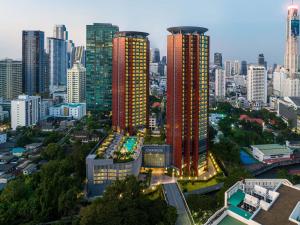 Nespecifikovaný výhled na destinaci Bangkok nebo výhled na město při pohledu z hotelu