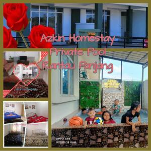 a collage of pictures of a family in a house at Sobey Laris Homestay RANTAU PANJANG in Pasir Mas