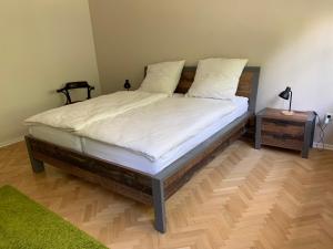 Postel nebo postele na pokoji v ubytování Landhaus Ida