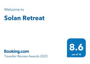 Solan Retreat的证书、奖牌、标识或其他文件