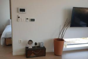済州市にあるAewol Sea Town House 18のテレビ付きのお部屋