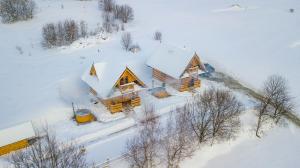 Domki Gorce Klikuszowa Sauna Jacuzzi v zime