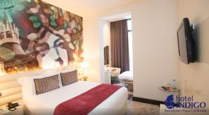 Posteľ alebo postele v izbe v ubytovaní Hotel Indigo Barcelona - Plaza Catalunya 4Sup by IHG