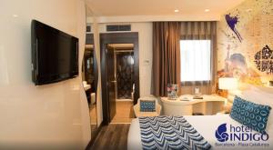 Posteľ alebo postele v izbe v ubytovaní Hotel Indigo Barcelona - Plaza Catalunya 4Sup by IHG