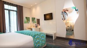 Posteľ alebo postele v izbe v ubytovaní Hotel Indigo Barcelona - Plaza Catalunya 4Sup by IHG