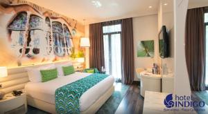 Posteľ alebo postele v izbe v ubytovaní Hotel Indigo Barcelona - Plaza Catalunya 4Sup by IHG