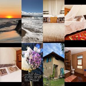 a collage of photos with flowers and a house at Todo se transforma in Cuchilla Alta