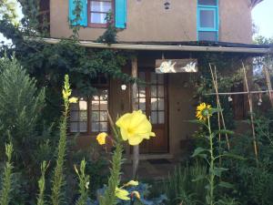 einen Garten vor einem Haus mit Blumen in der Unterkunft Todo se transforma in Cuchilla Alta