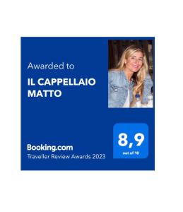 a screenshot of a cell phone of a woman at IL CAPPELLAIO MATTO in Livorno