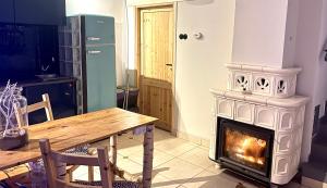 Kuchyň nebo kuchyňský kout v ubytování Hostel PrzyMorze