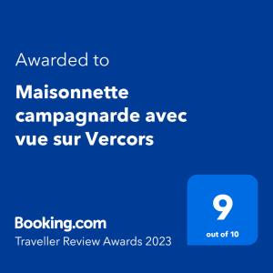 Zdjęcie z galerii obiektu Maisonnette campagnarde avec vue sur Vercors w mieście Montmiral