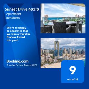 a screenshot of a website with a picture of a city at Sunset Drive 90210 in Benidorm