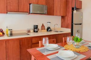 Kuchyň nebo kuchyňský kout v ubytování Gama 09 Apartments
