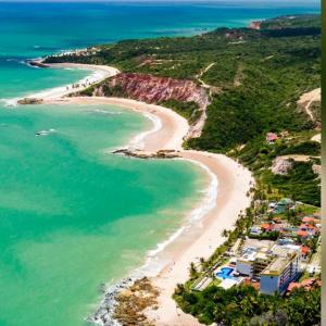 an aerial view of a beach and the ocean at Tabatinga Flat - Beira Mar in Conde