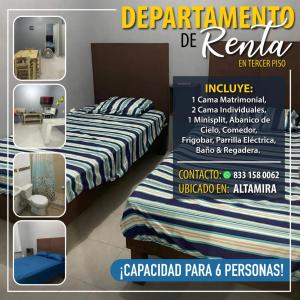 ein Himmelbett im Schlafzimmer in der Unterkunft Departamento Altamira Zona Industrial (Canarios residencial) in Altamira
