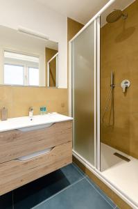 a bathroom with a shower and a sink at VELASQUEZ APARTMENTS - A - San Siro in Milan