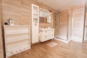 Koupelna v ubytování Lesní chata Mikulovice + 22 fotografií