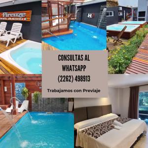 a collage of photos of a swimming pool at Hotel Firenze in Necochea