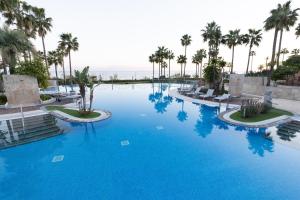 a large pool with palm trees and blue water at Mar Azul by La Maison Marbella Rentals in Estepona