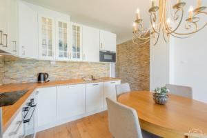 Kuchyňa alebo kuchynka v ubytovaní Horyzont Apartamenty -Apartament Willa Karl- Blisko Centrum