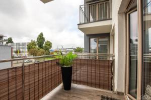 Balkón alebo terasa v ubytovaní Horyzont Apartamenty - Kapitański Mostek- BLISKO PORTU- Śniadania