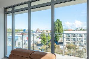Balkón alebo terasa v ubytovaní Horyzont Apartamenty - Osiedle Bursztynowe