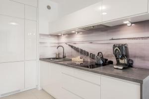 Kuchyňa alebo kuchynka v ubytovaní Horyzont Apartamenty - Osiedle Bursztynowe