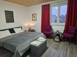 Łóżko lub łóżka w pokoju w obiekcie Apartment St. Pölten