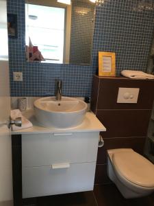 Ένα μπάνιο στο Sólheimar Studio Apartment