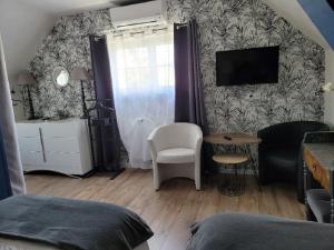 Telewizja i/lub zestaw kina domowego w obiekcie Gîte 3* Piscine Spa entre ZOO BEAUVAL FUTUROSCOPE CHATEAUX LOIRE