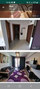 2 imágenes de una sala de estar y una sala de estar en Apolonia Cata si Miha, en Eforie Nord