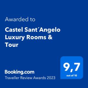 a blue sign with the words emailed to casel sent angelico luxury rooms at Castel Sant´Angelo Luxury Rooms & Tour in Rome