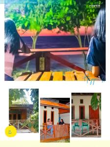 a collage of photos of a house and a woman at Yohana Cottage in Tual