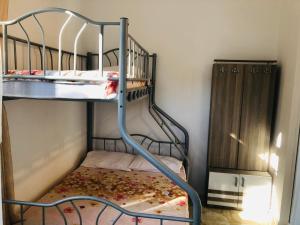 a bunk bed room with two bunk beds and a ladder at BIS-A Guesthouse in Makhinjauri